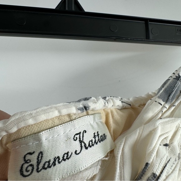 Elana Kattan Strapless Pleated Floral Dress – Black & White, Size XS/S - Picture 4 of 7